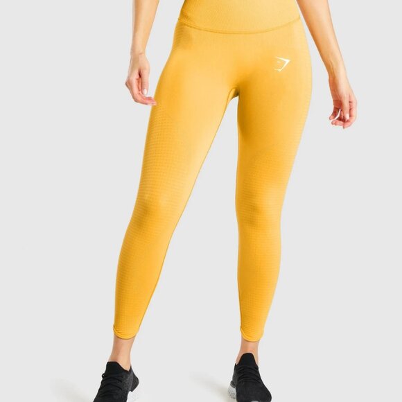GymShark Women's Size S Yellow DNU Vital Seamless 2.0 High-Waisted Legging Pants - Picture 1 of 13
